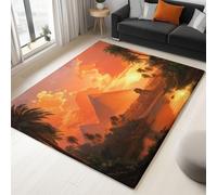 Washable Rugs Minimalism Plants Architecture 60 X 90 Cm - Durable Easy Clean Print Carpet Non-Slip Rugs For Bedroom Dining Room, Home Office, Orange Color Carpets Living Room