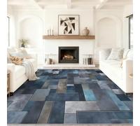 Washable Rugs Non Slip Soft Modern Industrial 80 x 150 cm Living Room | Matrix Rectangle Geometric Grid Carpet, Low Pile Durable, Pet Friendly Cosy for lounge Playroom