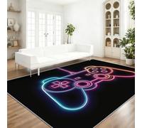 Washable Rugs Non Slip Soft Tech 80 x 150 cm Living Room Bedroom | Neon Game Controller Carpet, Low Pile Durable, Pet Friendly Cosy for lounge Playroom