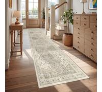 Washable Runner Rug 2x10, Broweige Entryway Rug | This 2x10 washable runner rug comes in a brown and beige colorway, designed for use as an entryway rug to suit high-traffic