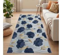 Washable Runner Rug 80 x 300 cm Abstract Leaf & Floral Pattern | Non-slip, Floral Pattern Soft Short Pile Runners Carpet for Living Room, Bedroom, Kitchen Home Decor