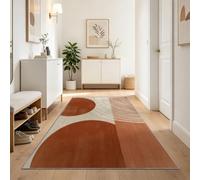 Washable Runner Rug for Hallway 60 x 120 cm, Brown Mid-Century Modern Minimalist Abstract Art Lines Hallway Runners Rugs, Non Slip Soft Long Rug, Door Kitchen Runner Carpet for Entryway Laundry