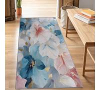 Washable Runner Rug for Hallway 60 x 240 cm, Multicoloured Boho Abstract Artistic Watercolour Elegant Floral Hallway Runners Rugs, Non Slip Soft Long Rug, Kitchen Runner Carpet for Entryway Laundry