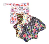 Washable Sanitary Pads with Snap Button, Charcoal Bamboo Fiber | Polyester Microfiber Layers, Waterproof Outer Shell, Storage Bag Included, for Postpartum Mothers Random Style