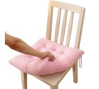 Washable Sherpa Fleece Round Stool Pad, Fluffy Soft Cushion for Indoor Dining Room and Regular Household Kitchen Chair Matching,Pink,16x16 Inch