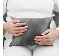 Washable Silky Satin Tiny Hysterectomy Pillow with Removable Pillowcase Smooth Hysterectomy Recovery Must Haves Products Gifts for Post Surgery Abdominal Surgery Cushion Cough Pillow, Dark Gray