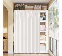 Washable Sliding Closet ain White Dustproof Privacy e Self Adhesive Whisper Track No Drilling Required Perfect for Kitchens & Wardrobes 240cm x 180cm