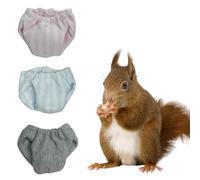 Washable Squirrel Diapers - Extra Small Reusable Pet Cloth Diapers Highly Absorbent Leak-Proof Urine Wet Pants with Adjustable Waistline for Indoor Squirrel (3 Pack, M (3.9" - 6.3"), Count, 3)