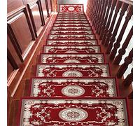 Washable Stair Carpet Mats with NonSlip Rubber Backing Adhesive Stair Protectors Simple Chinese Sle Indoor Carpet for Wooden StepsSet of 10