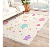 Washable Star Heart Small Rugs for Bedroom, Entryway, Mats and Rugs, Sprinkles Cake Girl's Bedroom Decor Area Rug, Non Slip Low Pile Soft Indoor Door Mat, 100 x 150 cm