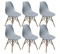 Washable Stretch Chair Covers for Kitchen & Living Room - Soft Reu Protector Fit for Chairs - Light Grey Set of 6 -, Easy to Clean, Perfect for Home Decor