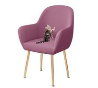 Washable Stretch Curved Back Chair Covers Cat Scratch Proof Dining Room Slipcovers Soft Fabric 4 PCS Purple - Perfect for Protecting Your Chairs!