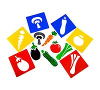 Washable Strong Plastic Stencils - Vegetable Themed - Pack of 6