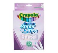 Washable Super Tips Pastel Felt Tip Pens 12Pcs Crayola Best