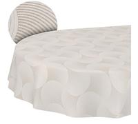 Washable Tablecloth, Lotus Effect, Easy Care, Made of Cotton, Polyester, Dirt-Repellent, Outdoor Garden Tablecloth, Curva Grey, Oval, 180 x 140 cm