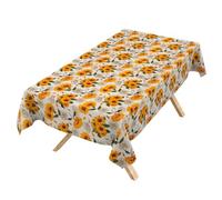 Washable Tablecloth, Lotus Effect, Easy Care, Made of Cotton, Polyester, Dirt-Repellent, Outdoor Garden Tablecloth, Sunflower, 200 x 140 cm