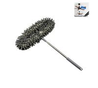 Washable Telescopic Duster, Extra Long 1.57 m, Long Extendable, Microfibre Duster, with Mini Window Cleaning Brush and Stainless Steel Telescopic Rod for Ceilings, Cobwebs (Grey)
