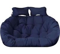 Washable Thick Large Double Persons Wicker Swing Chair 2 Seater Egg Cushion Replacement Waterproof and Sun Resiatant(N,150 * 110cm/59 * 43in)