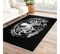 Washable Viking Octopus Rugs for Entryway, Squid Nautical Vintage Distressed Design Small Area Rug Bedroom Decor, Non Slip Low Pile Soft Indoor Door Mat, 40 x 60 cm