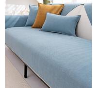 Washable Waterproof Couch Pad Protector for Dogs & Cats - Sofa Slipcovers for Single/Double/Triple/Chaise (Blue 110x110cm/43x43in) - Pet-Friendly Cover