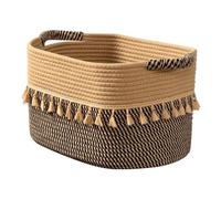 Washable Woven Storage - Natural Storage Containers, 38x26x22cm Clothes Bin with Non Scratch Base, Solid Cotton Rope Basket, Baskets & Bins Laundry Accessory, Shelf Box for Household