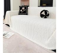 WashableSofa Cover Thick Fuzzy NonSlip Protector for Sectals & MultiSeater Sofas PetFriendly Full Cove White 180x90cm