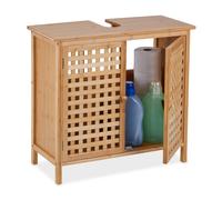 Washbasin base cabinet Bamboo Vanity Unit Bathroom Organiser Natural Wood Shelf