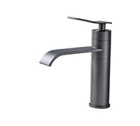 Washbasin Faucet Washbasin Counter Basin Bathroom Black Waterfall Washbasin Hot and Cold Matte Black Rotating Faucet (Grey Short)