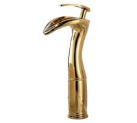 Washbasin Gun Grey Faucet Waterfall Splash Proof Toilet Bathroom Cabinet Washbasin Faucet Brass (Gold high)