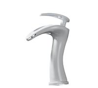 Washbasin Gun Grey Faucet Waterfall Splash Proof Toilet Bathroom Cabinet Washbasin Faucet Brass (White Low)