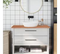 Washbasin Top, Solid Beech, 100 x 50 x 1.5 cm, Wooden Top, Waterproof, Scratch-Resistant, Can Be Cut to Size, for Kitchen, Bathroom, Workshop, DIY, Cooking Island