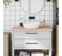 Washbasin Top, Solid Beech, 100 x 50 x 4 cm, Wooden Panel Cut for Bathroom and Kitchen, Scratch-Resistant, Waterproof, Heat-Resistant, Versatile as Worktop, Counter Top, Workbench Top