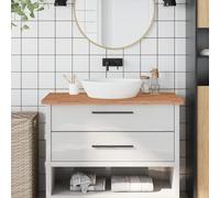 Washbasin Top, Solid Beech, 100 x 60 x 2.5 cm, Waterproof, Scratch-Resistant, Can Be Cut to Size, for Bathroom, Kitchen, Workshop, DIY, Cooking Island, Counter Top