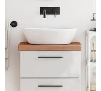 Washbasin Top, Solid Beech, 60 x 40 x 4 cm, Worktop, Kitchen, Wooden Top, Scratch-Resistant, Waterproof, Heat-Resistant, Can Be Cut to Size, for Bathroom, Workbench, Counter Top, DIY