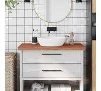 Washbasin Top, Solid Beech Wood, 100 x 60 x 4 cm, Scratch-Resistant, Waterproof, Heat-Resistant, Can Be Cut to Size, for Bathroom, Kitchen, Workshop, DIY, Cooking Island