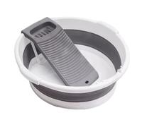 Washboard Basin Foldable Non-Slip Large Capacity Wash Board with Soap Case & Drainage Hole 2-in-1 Lightweight & Portable Washboard for Laundry Hand Wash.
