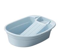 Washboard Basin with Integrated Washboard, Non-Slip Plastic Washtub Basin for Hand Washing Clothes, Socks, Small ArticlesWashboard