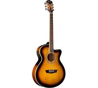 Washburn Festival EA15 Mini Jumbo Cutaway, Acoustic Electric Guitar | Figured maple top; Mini jumbo cutaway; Barcus-Berry electronics; Built-in tuner