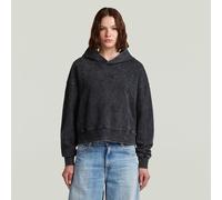 Washed A Line Script Hoodie Sweater - Black - Women XL