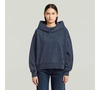Washed A-Line Script Hoodie Sweater - Dark blue - Women XS