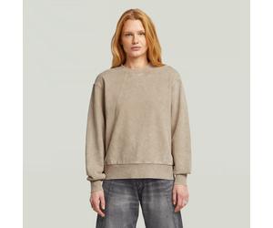 Washed A Line Script Sweater - Beige - Women L