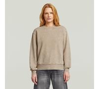 Washed A Line Script Sweater - Beige - Women XS
