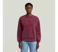 Washed A-Line Script Sweater - Red - Women L