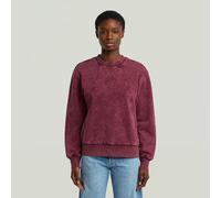 Washed A-Line Script Sweater - Red - Women M