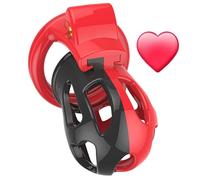 Washed Classic Black And Red Indoor Fitness Multi-Functional Plastic Birdcage, Wearable Special Cage, Couple Gift - D4-Uk