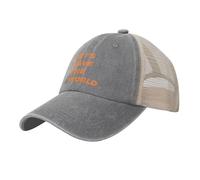 Washed Cotton Baseball Cap for Mensave The World Vintage Trucker Hat with Mesh Back Breathable and Adjustable Snapback Cap for Summer Outdoor Use Gray