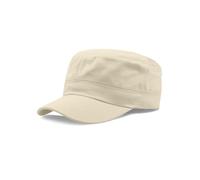 Washed Cotton Basic Cadet Army Cap Everyday Military Style Hat Vintage Flat Top Cap White