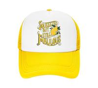 Washed Cotton Squeezed But Still Fabulous Lemon-Inspired Resilience Snapback Hat for Men Women Summer Mesh Side Sun Hats Caps for Casual Wear Gift
