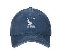 Washed Denim Adjustable Baseball Cap If It Flies It Spies Conspiracy Theory Birds aren't Real Print Cap Cowboy Hat New in The hat Visor Women hat Men