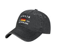 Washed Denim Berlin Germany Flag Baseball Cap Men Black Vintage Cotton Hat Unisex Dad Trucker Hats Women